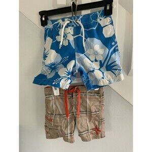 Bundle x2 GAP HURLEY Baby Boys Surf Swim Trunks Bathing Suit Shorts 18-2…